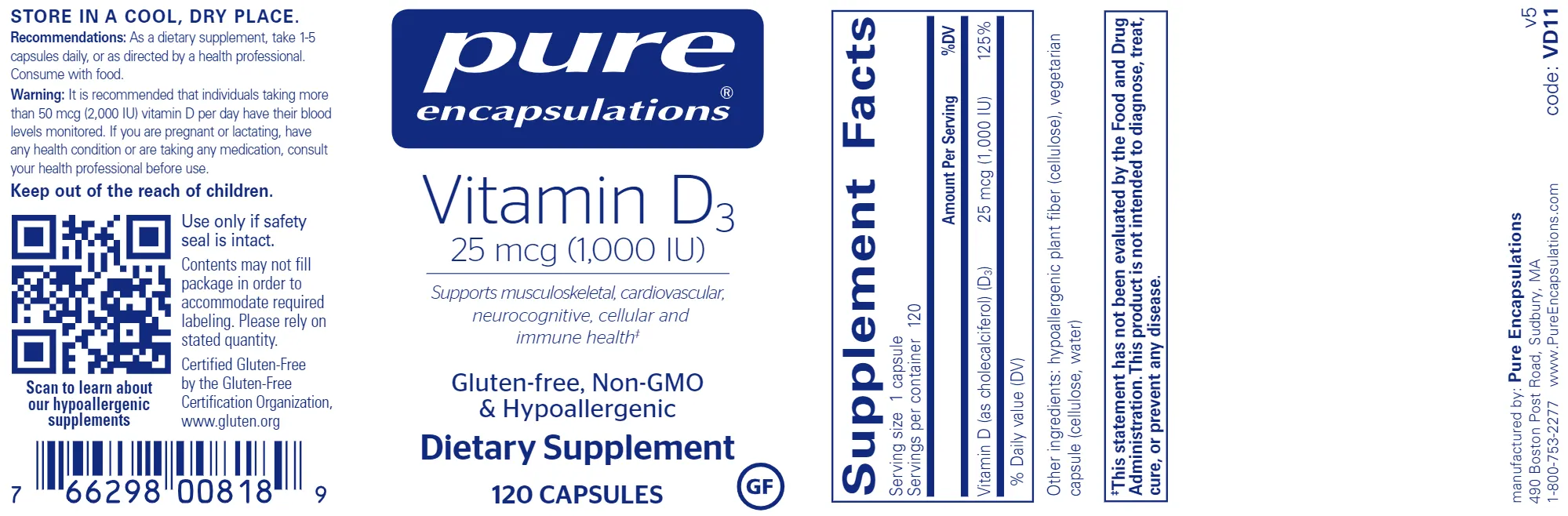 Vitamin D3 1,000 IU - CAPSULES