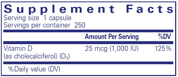 Vitamin D3 1,000 IU - CAPSULES