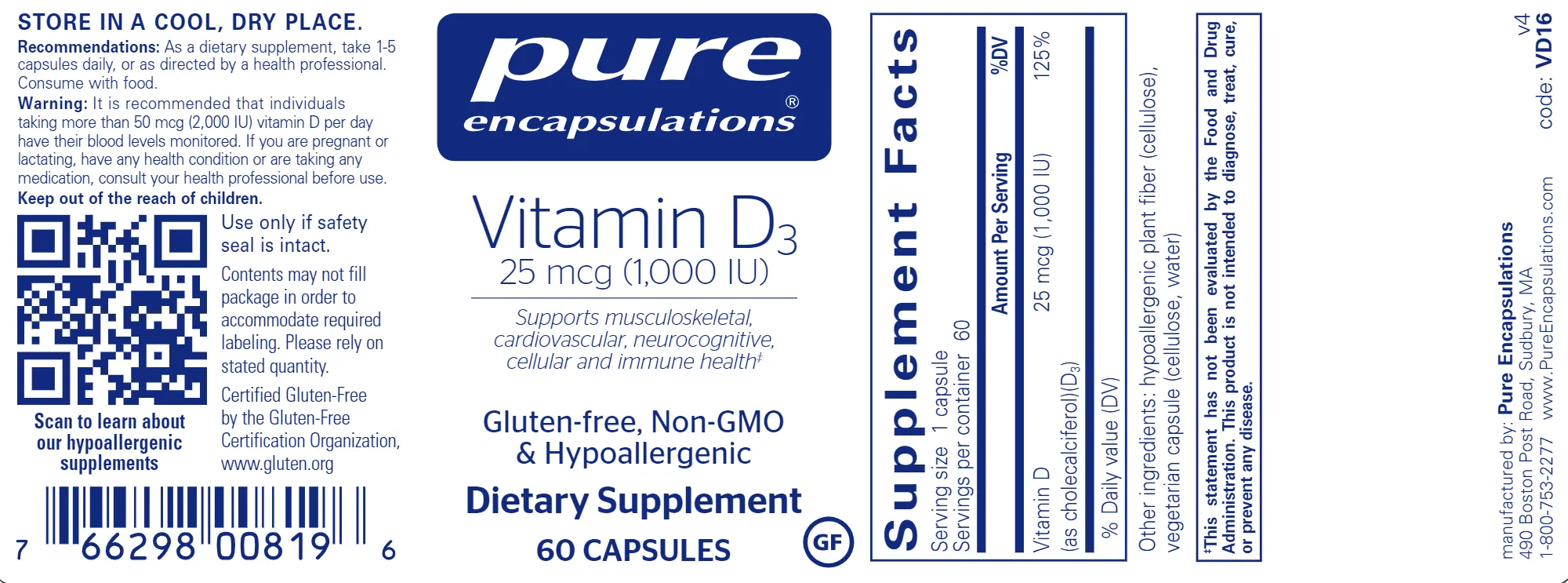 Vitamin D3 1,000 IU - CAPSULES