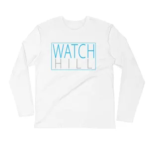 Watch Hill Rectangular Logo Premium Long Sleeve Fitted Crew (Cyan/Grey)