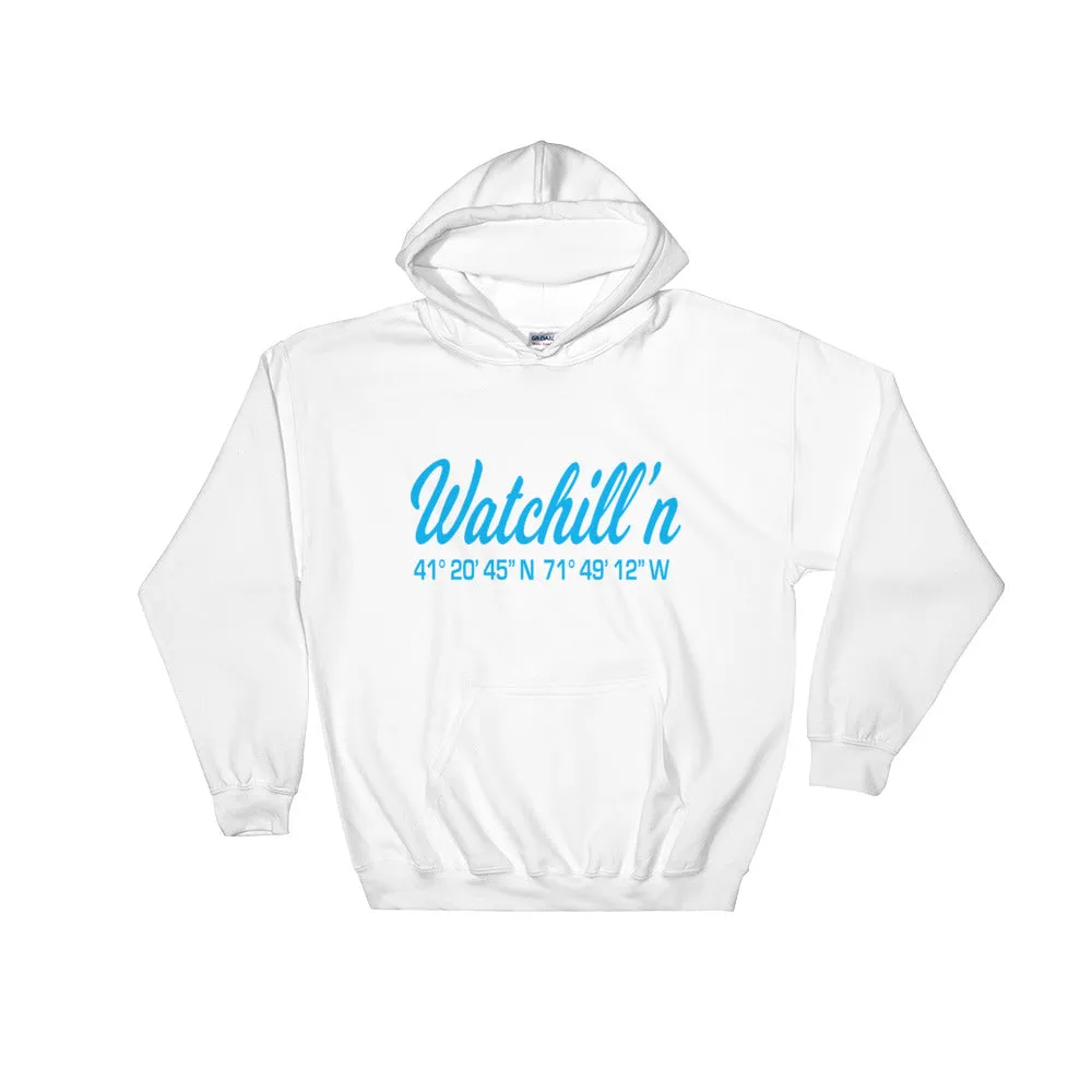 Watchill'n 'Coordinates' Logo - Hoodie (Cyan)