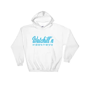 Watchill'n 'Coordinates' Logo - Hoodie (Cyan)