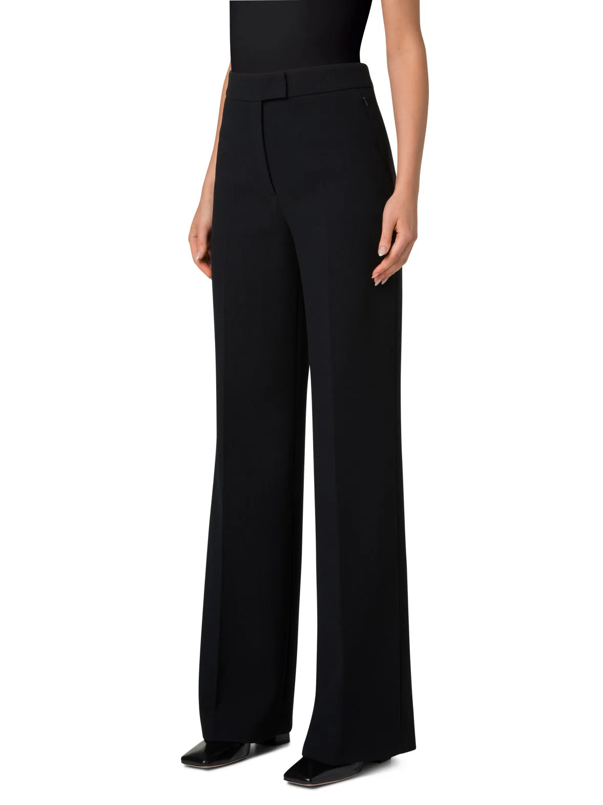 Wide Wool Double-Face Pants