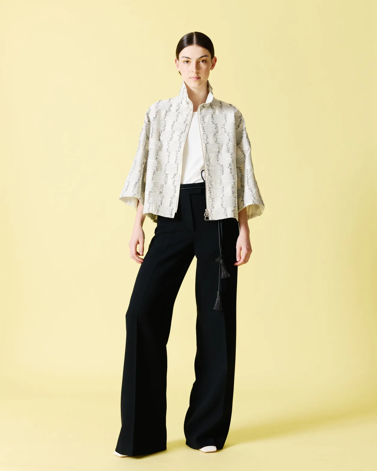 Wide Wool Double-Face Pants