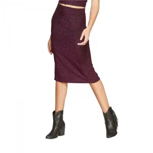 Wild Fable Women's Shiny Knit Stretch Bodycon Midi Skirt With Back Slit