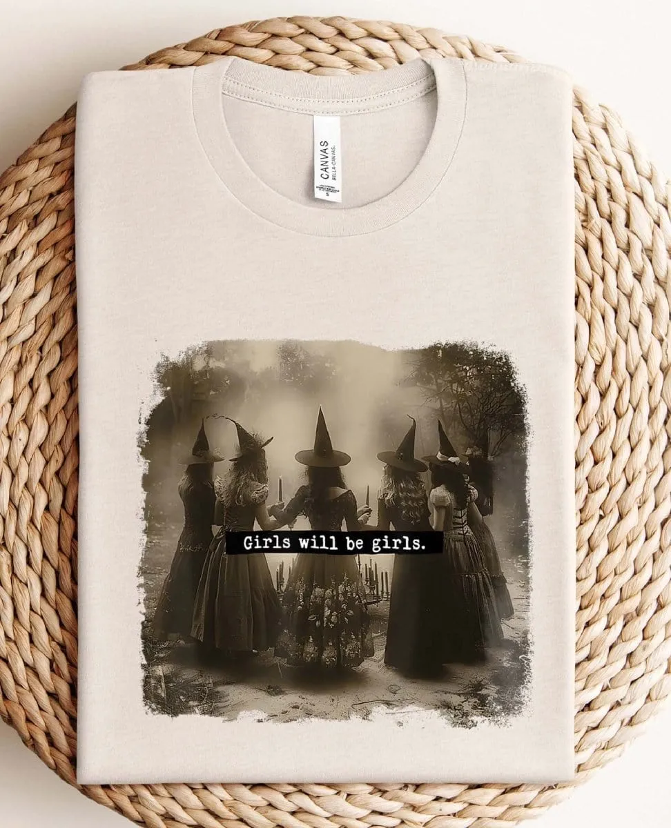 Witchy Girls Cream Graphic Tee