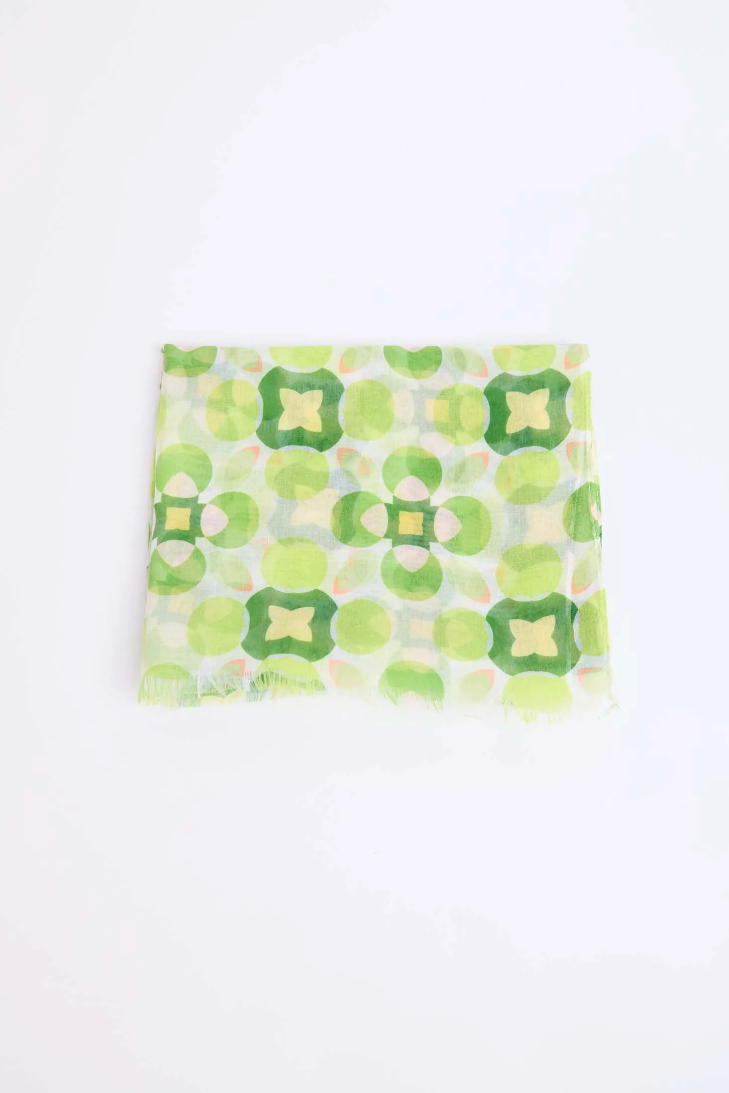 Women Green Print Scarf