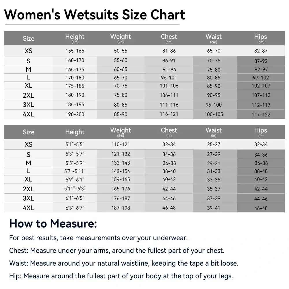 Women Wetsuit with Back Zipper