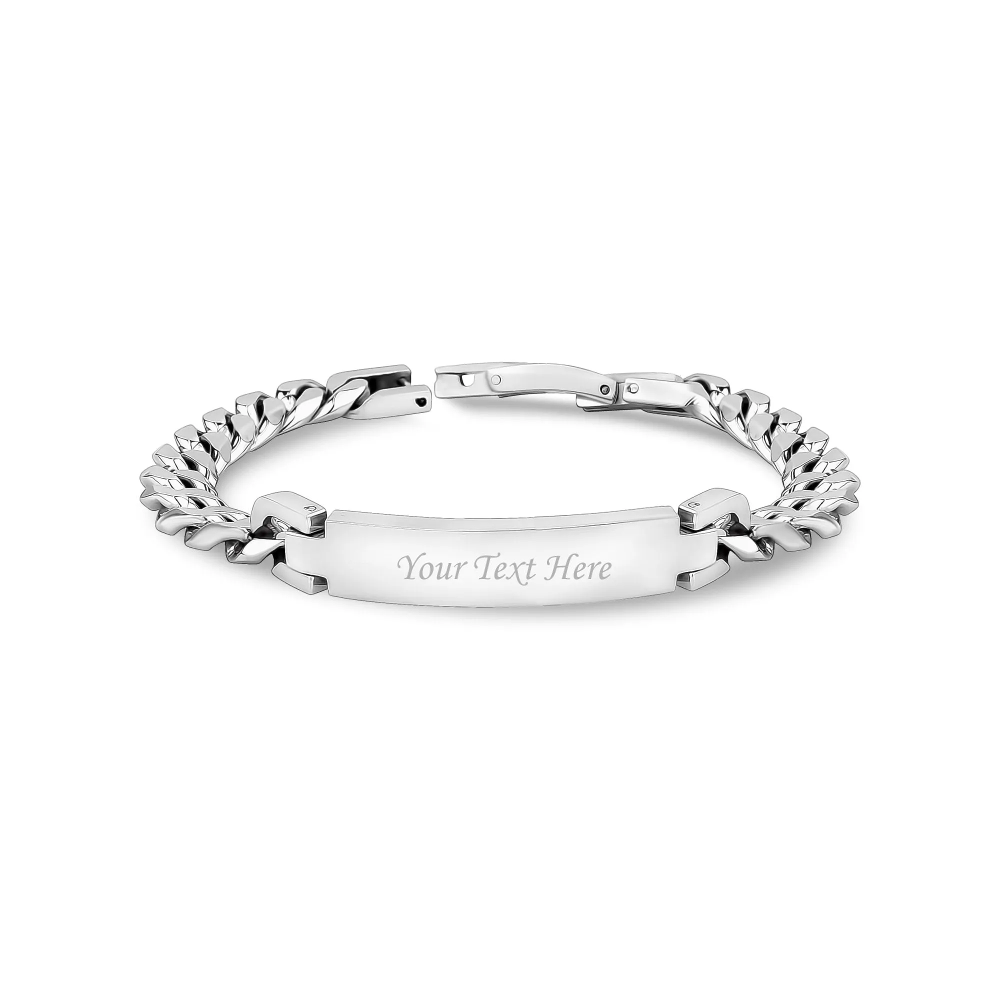 Women's 8mm Cuban Link ID Bracelet
