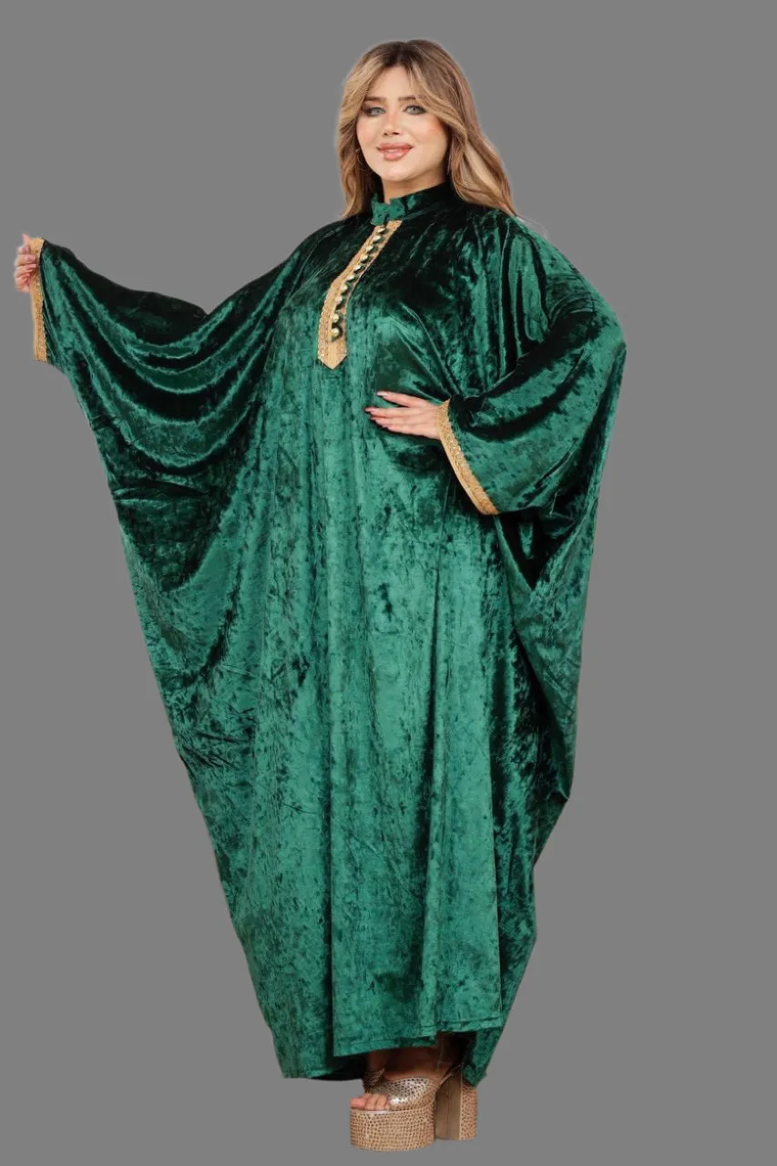 Women's abaya, free size, winter, French velvet braka