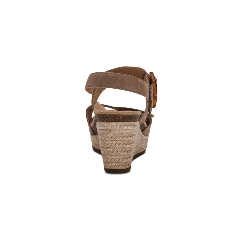 WOMEN'S AETREX ASHLEY ARCH SUPPORT WEDGE SANDAL | TAUPE