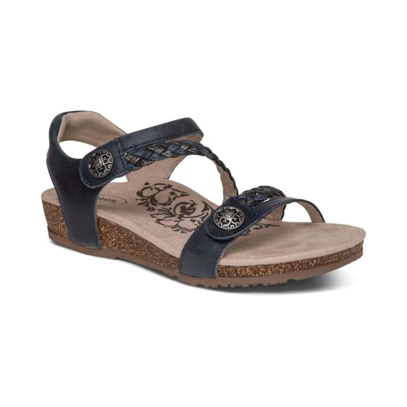 WOMEN'S AETREX JILLIAN BRAIDED QUARTER STRAP SANDAL | NAVY