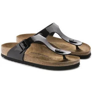 Women's Birkenstock Gizeh 43661 Color:  Black Patent