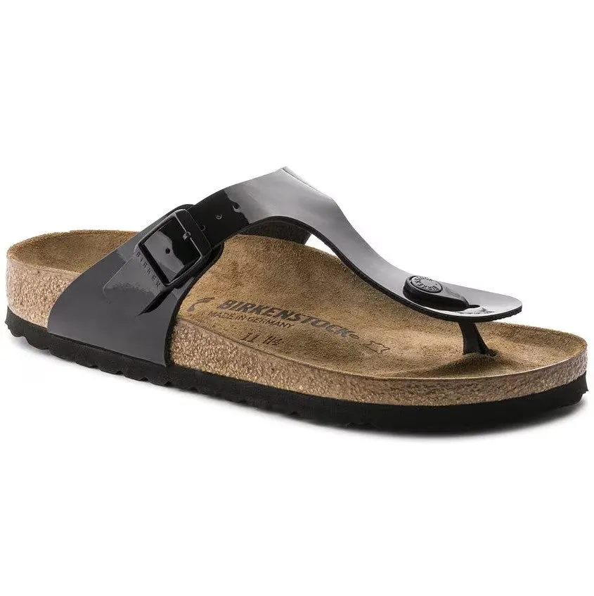 Women's Birkenstock Gizeh 43661 Color:  Black Patent
