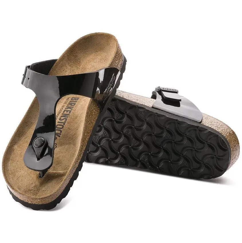 Women's Birkenstock Gizeh 43661 Color:  Black Patent