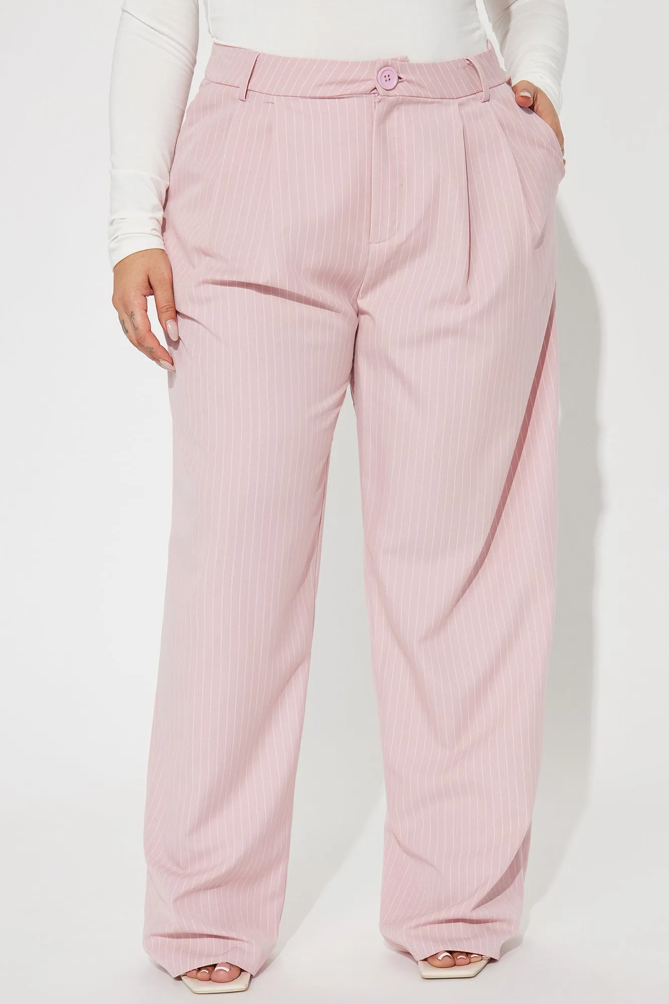 Women's Blush Pinstripe Trouser