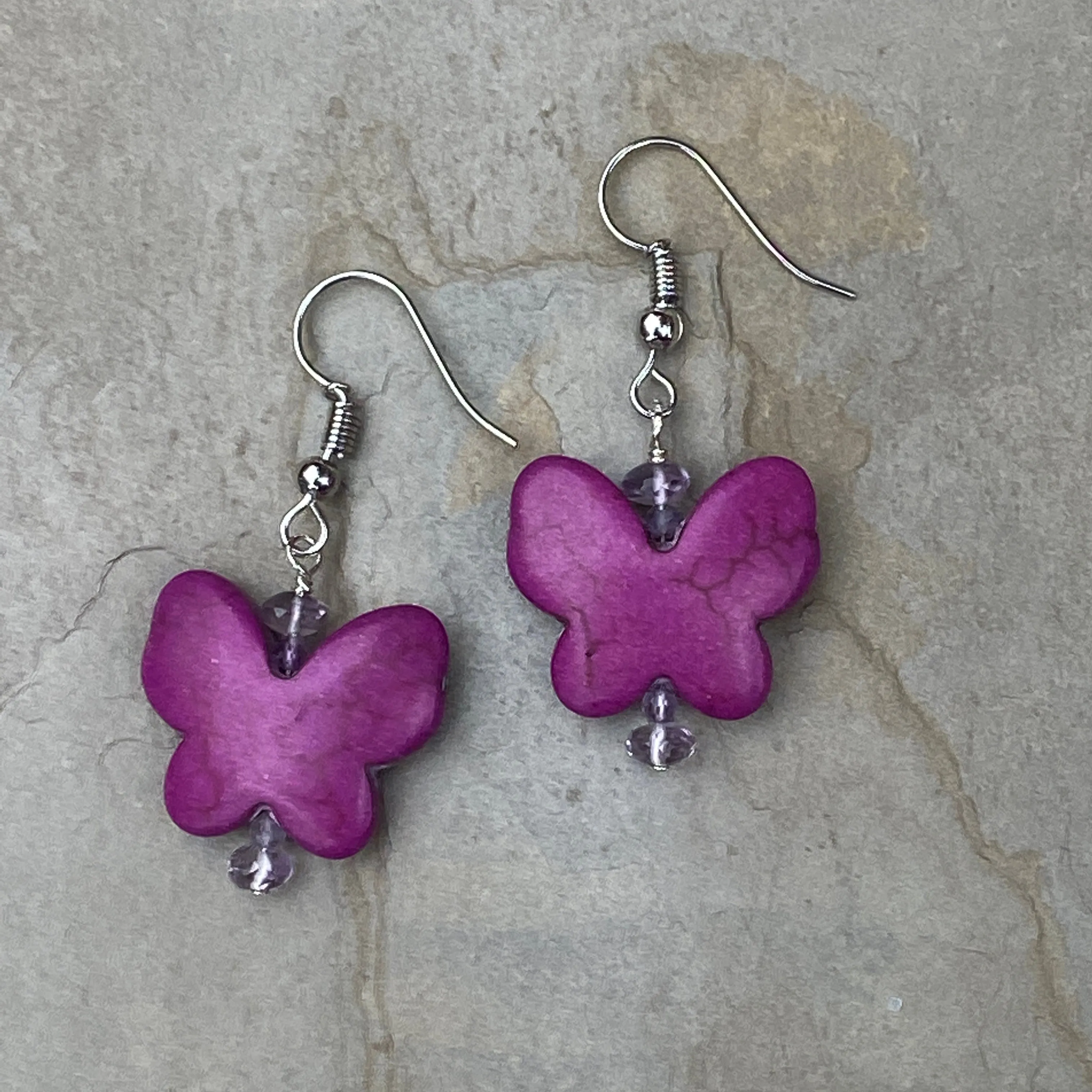 Women's Butterfly and Gemstone earrings
