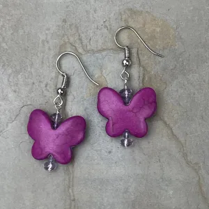 Women's Butterfly and Gemstone earrings