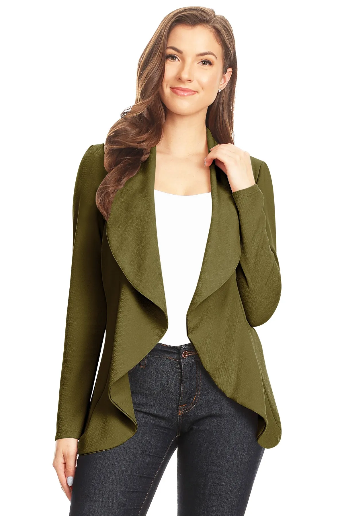 Women's Classic Casual Work Draped Open Front Blazer V596 $13EACH