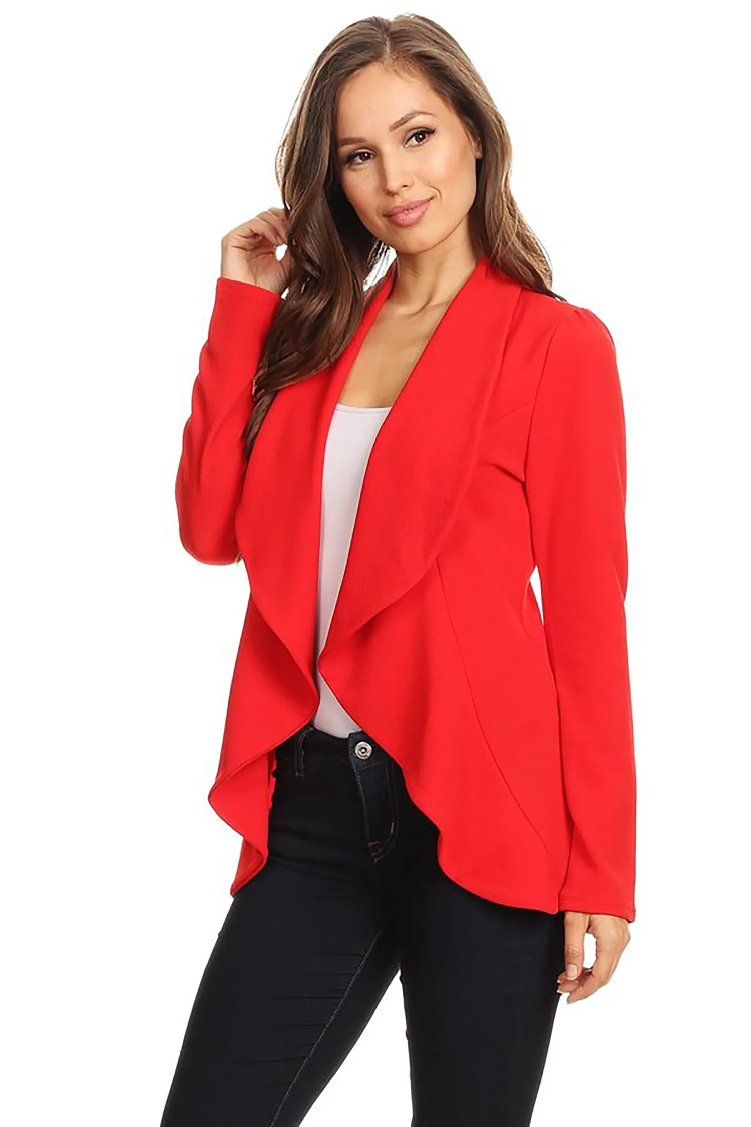 Women's Classic Casual Work Draped Open Front Blazer V596 $13EACH