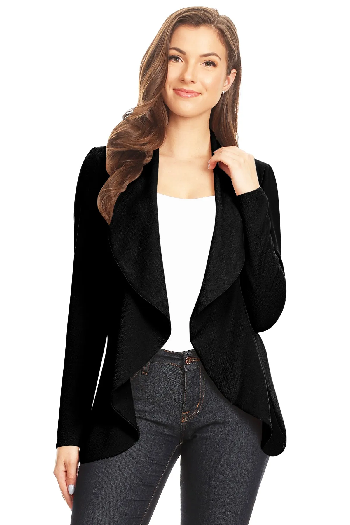 Women's Classic Casual Work Draped Open Front Blazer V596 $13EACH