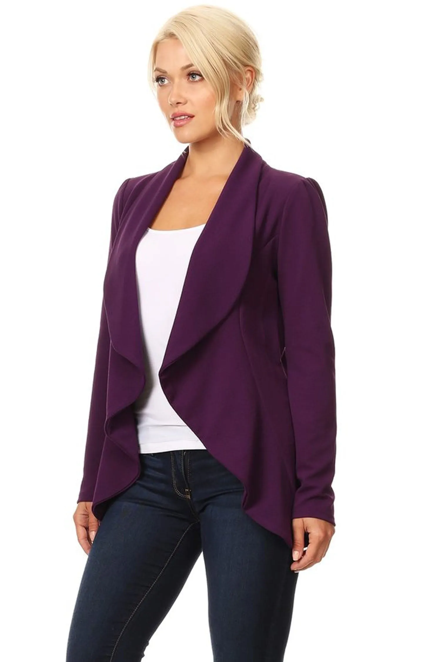 Women's Classic Casual Work Draped Open Front Blazer V596 $13EACH