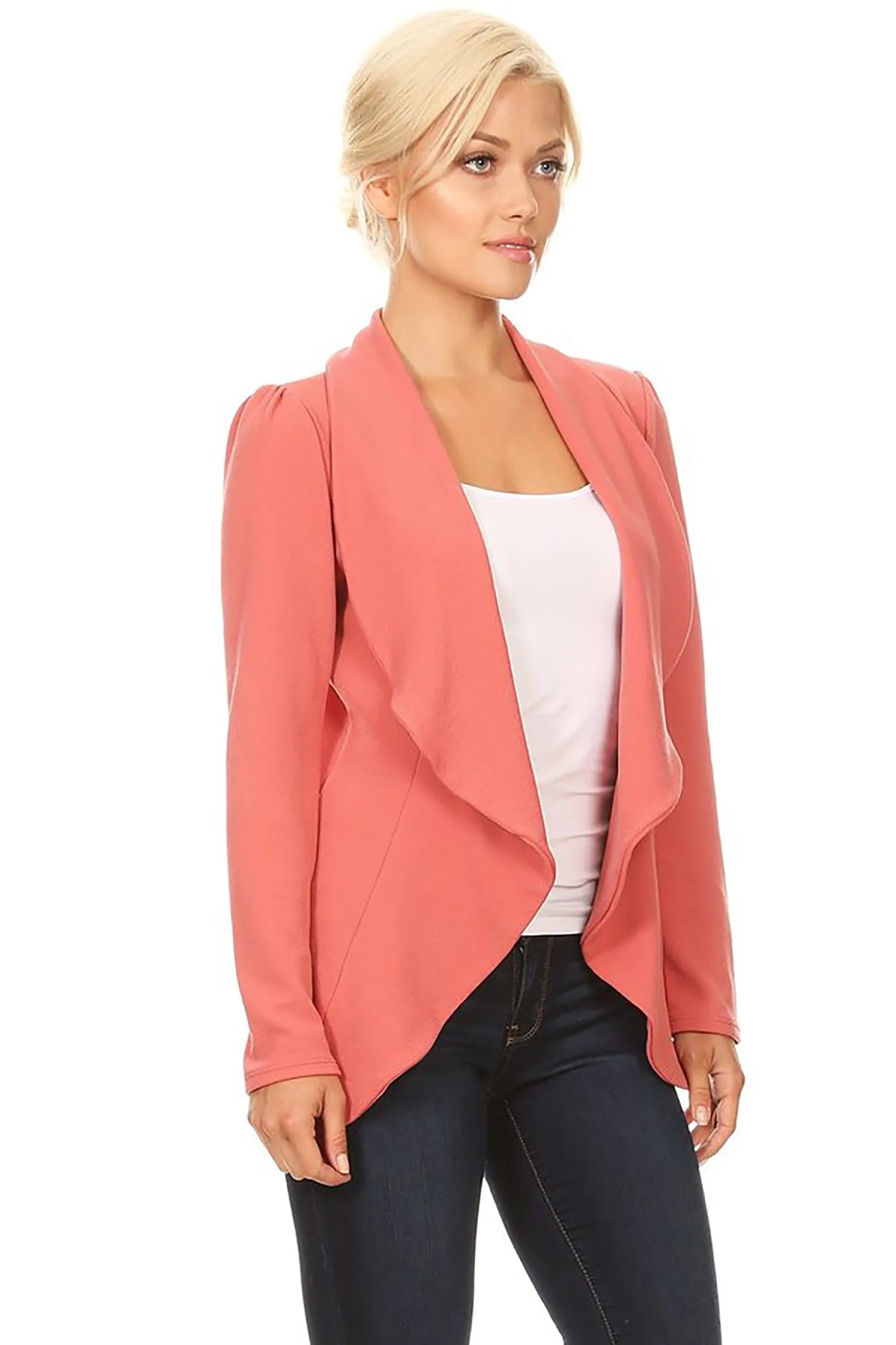 Women's Classic Casual Work Draped Open Front Blazer V596 $13EACH