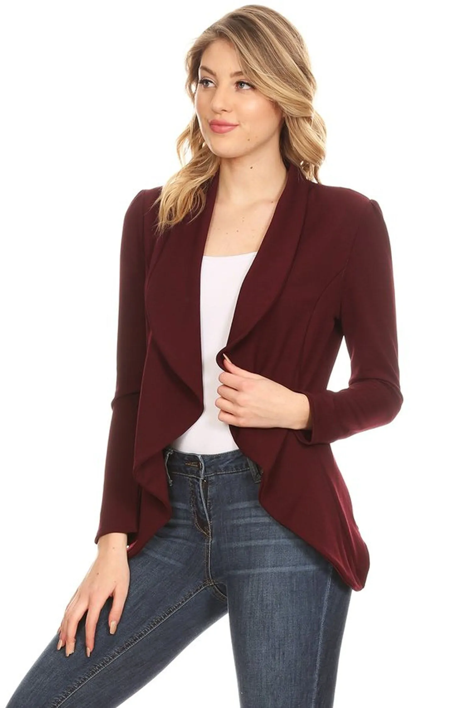 Women's Classic Casual Work Draped Open Front Blazer V596 $13EACH