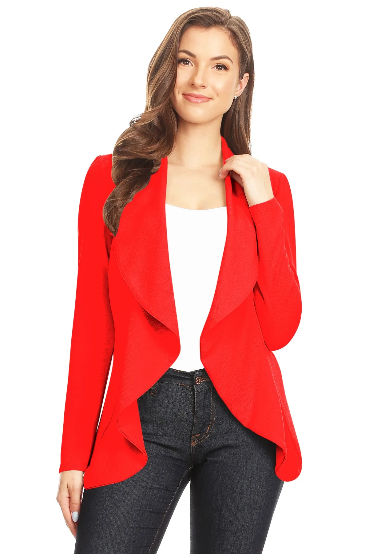 Women's Classic Casual Work Draped Open Front Blazer V596 $13EACH