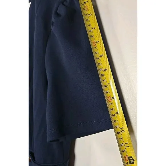Womens Dress London Times Solid Side Tab Fit &amp; Flare Navy Size 8
