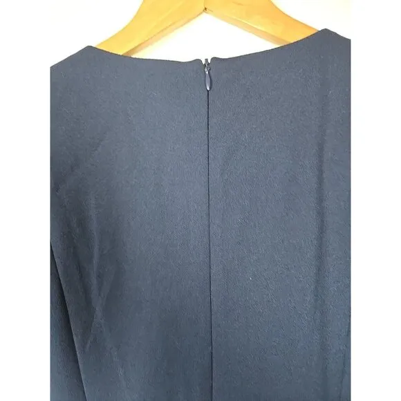 Womens Dress London Times Solid Side Tab Fit &amp; Flare Navy Size 8