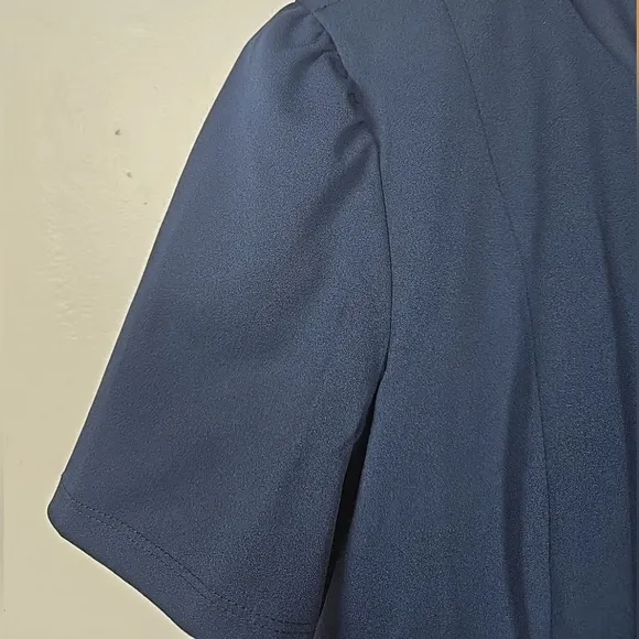 Womens Dress London Times Solid Side Tab Fit &amp; Flare Navy Size 8