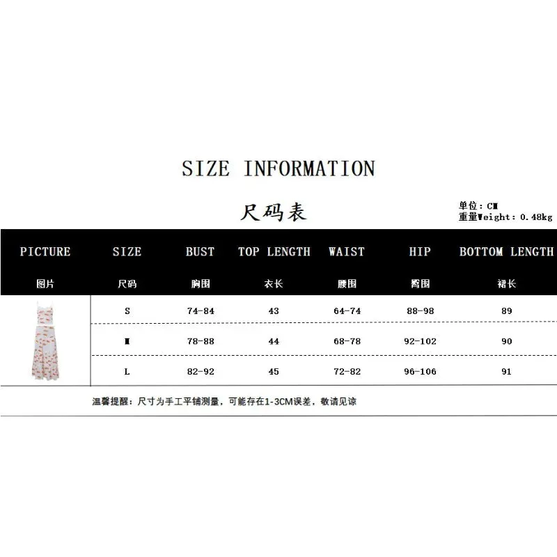 Women's Fashion Summer INS Goldfish Pattern Printed Skirt Set