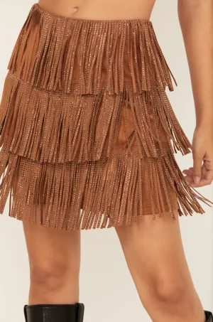 Women's Fringe Rhinestone Skirt