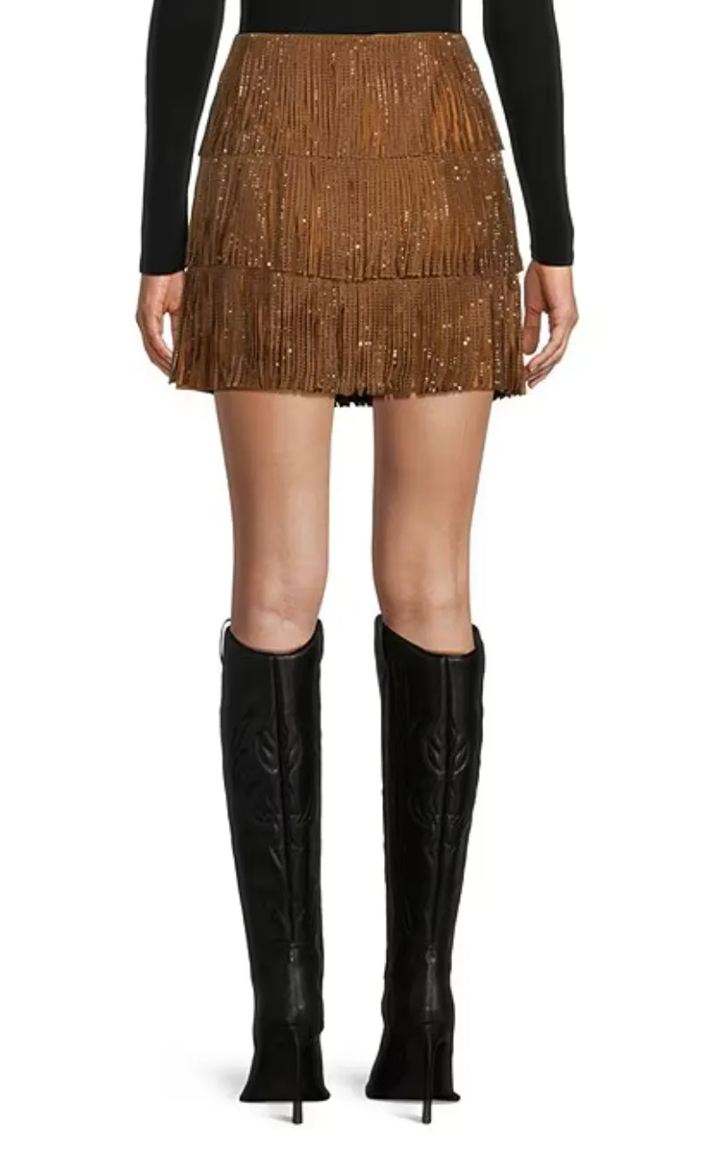 Women's Fringe Rhinestone Skirt