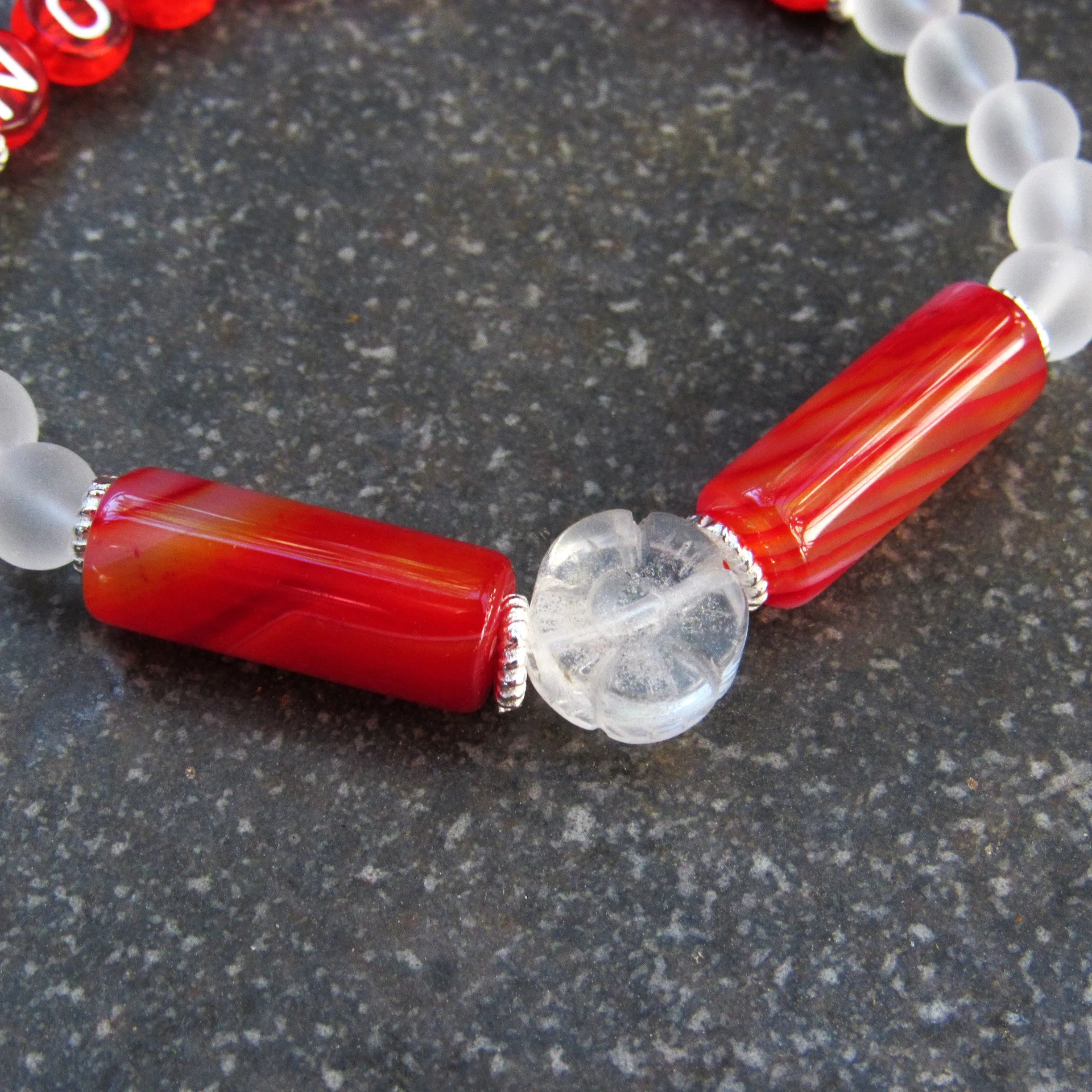 Women's Gemstone "NOTORIOUS" stretch bracelet