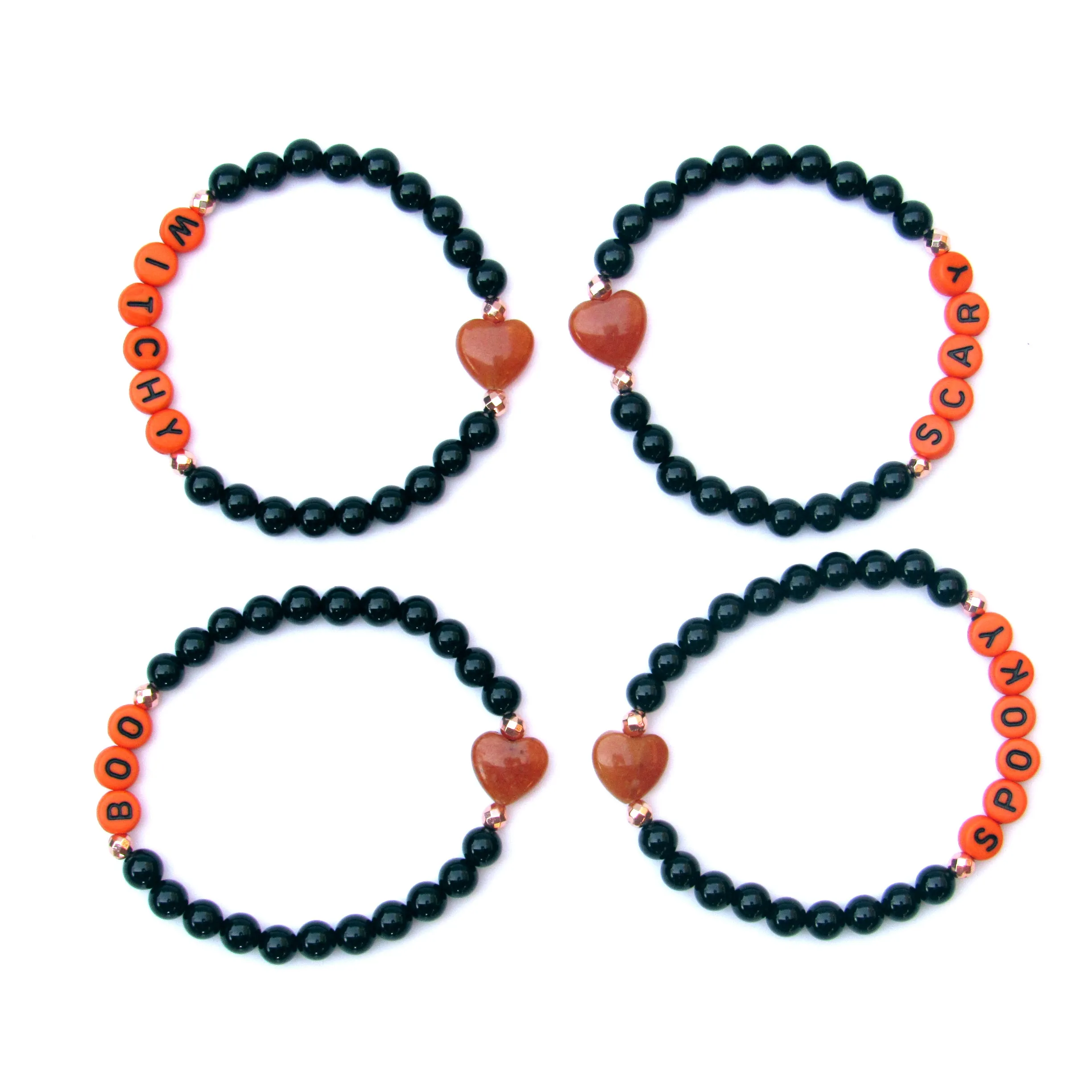 Women’s Halloween Gemstone phrase Bracelet Collection