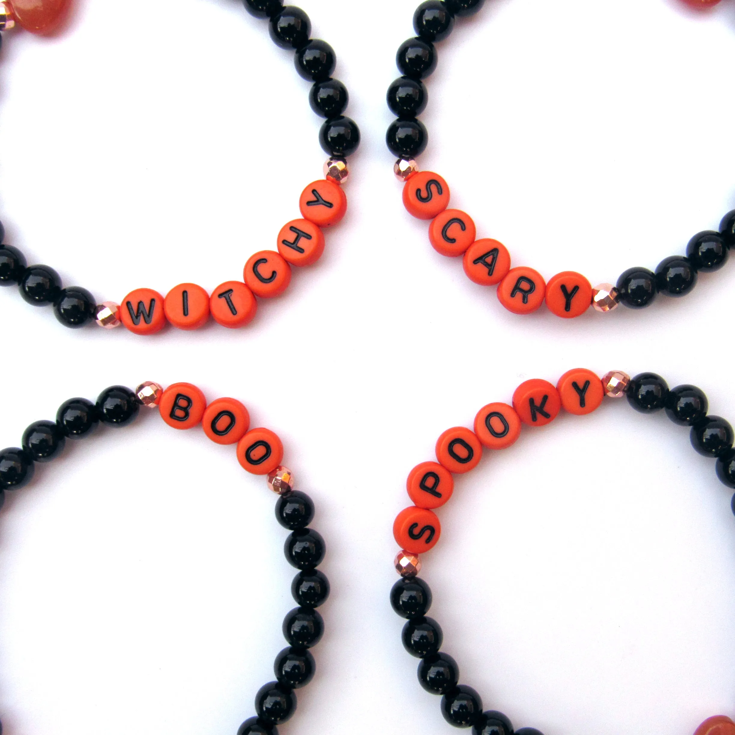 Women’s Halloween Gemstone phrase Bracelet Collection