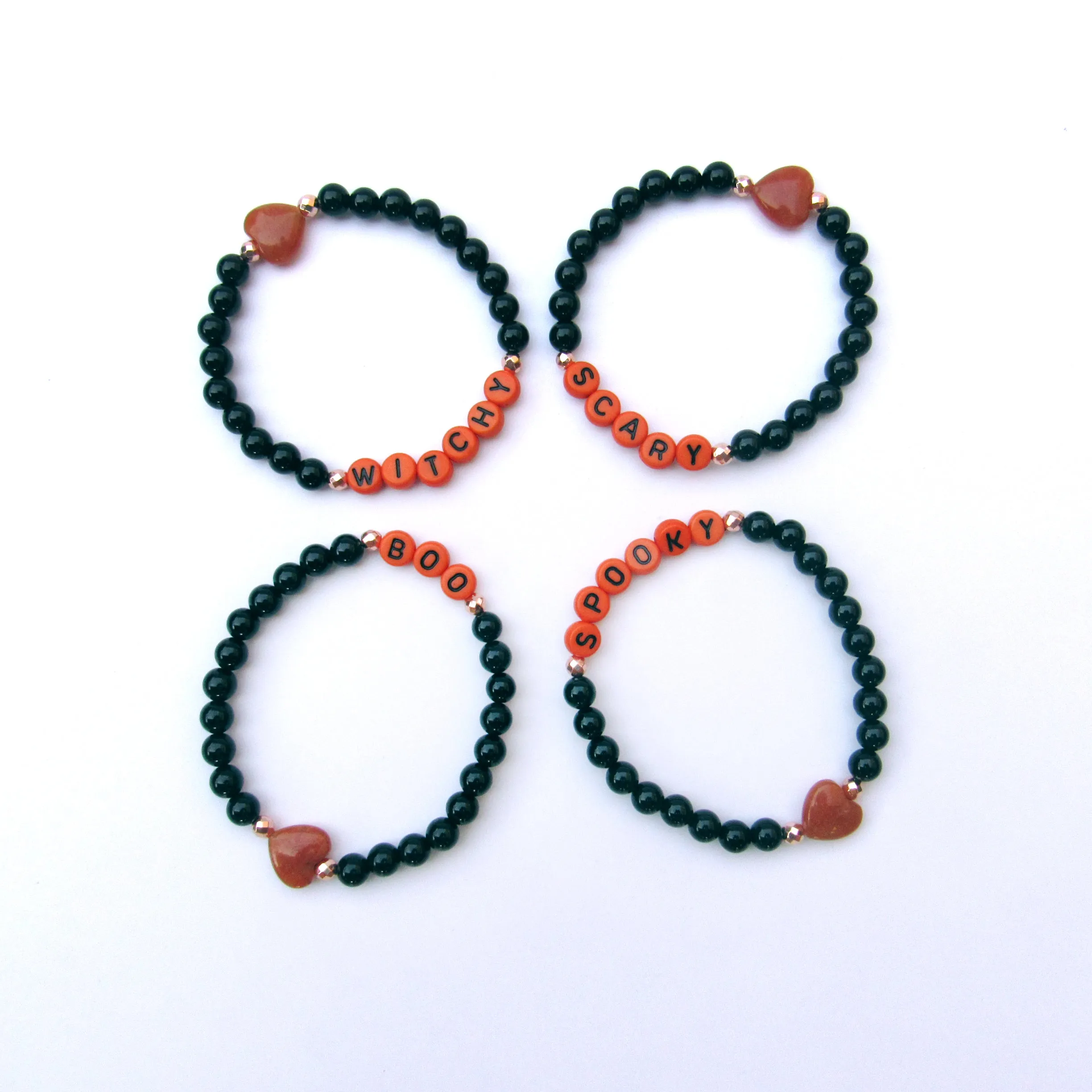 Women’s Halloween Gemstone phrase Bracelet Collection