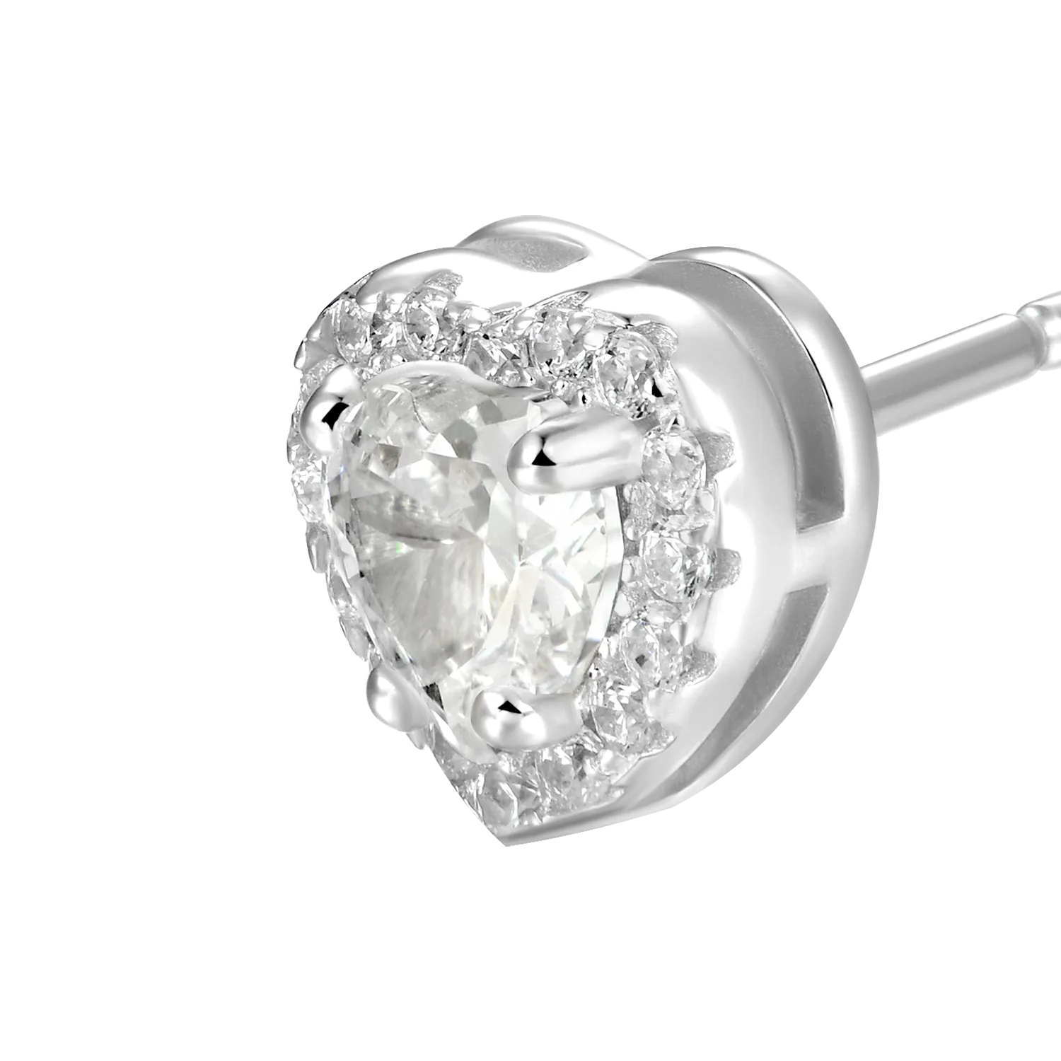 Women's Halo Heart Stud Earring