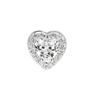 Women's Halo Heart Stud Earring