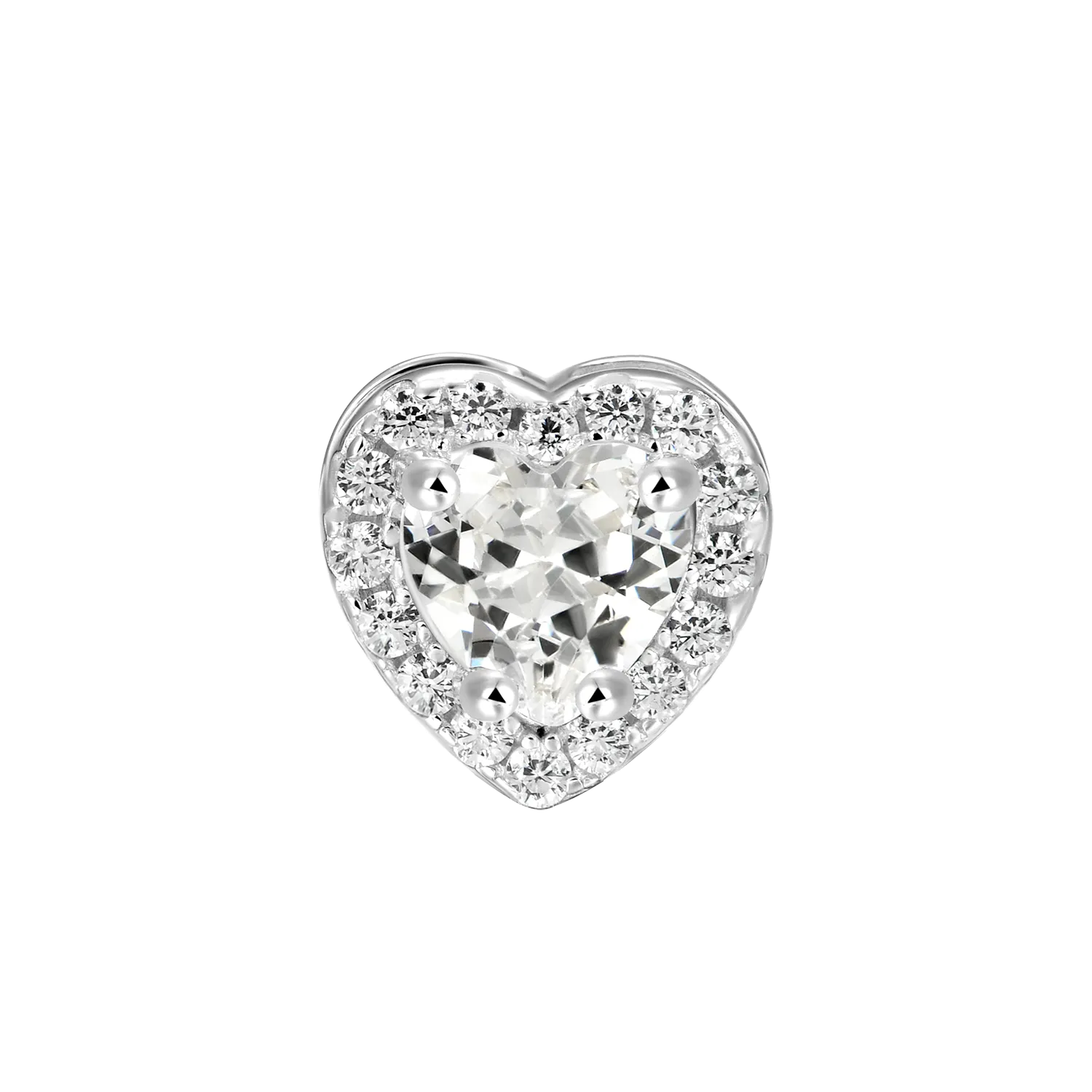 Women's Halo Heart Stud Earring