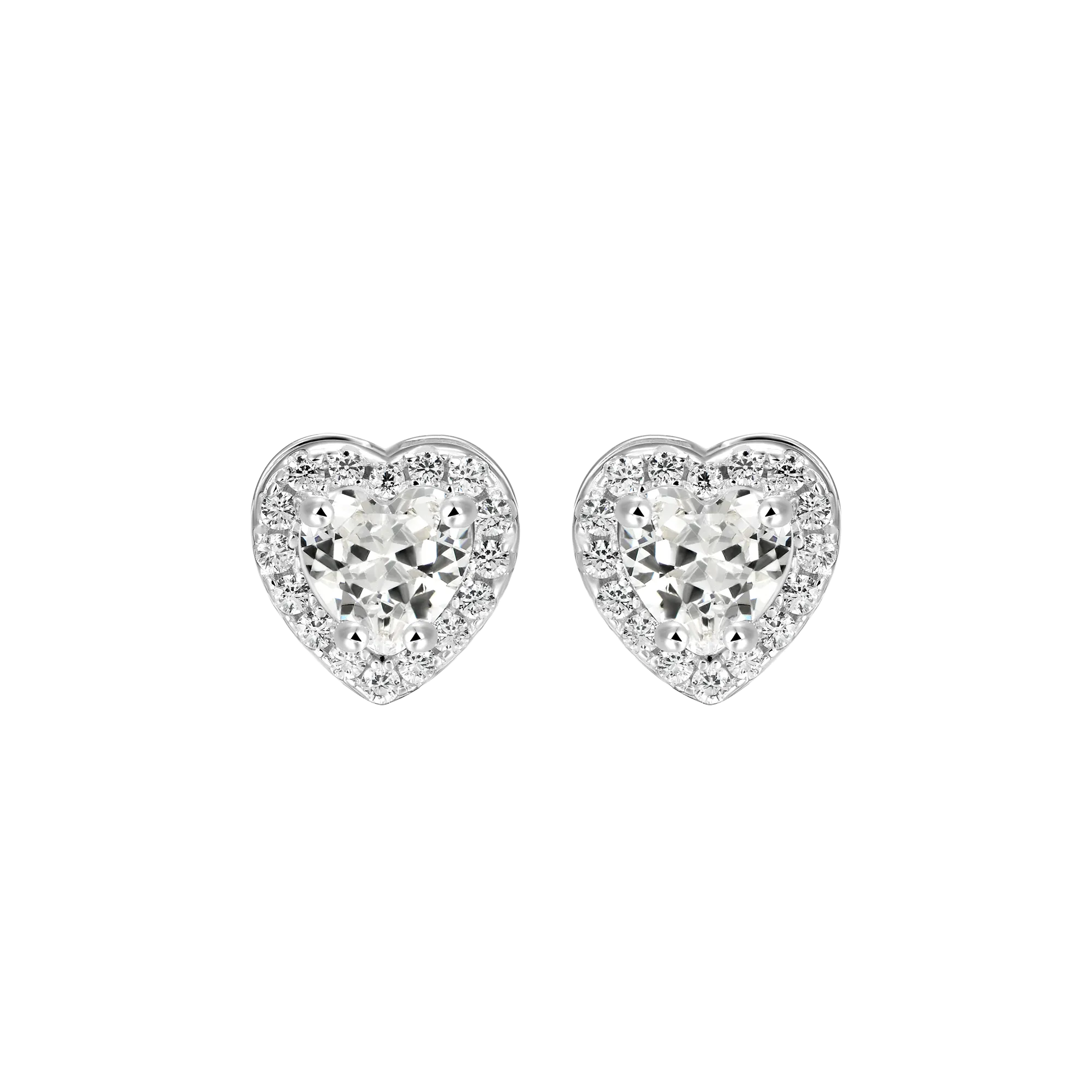 Women's Halo Heart Stud Earring