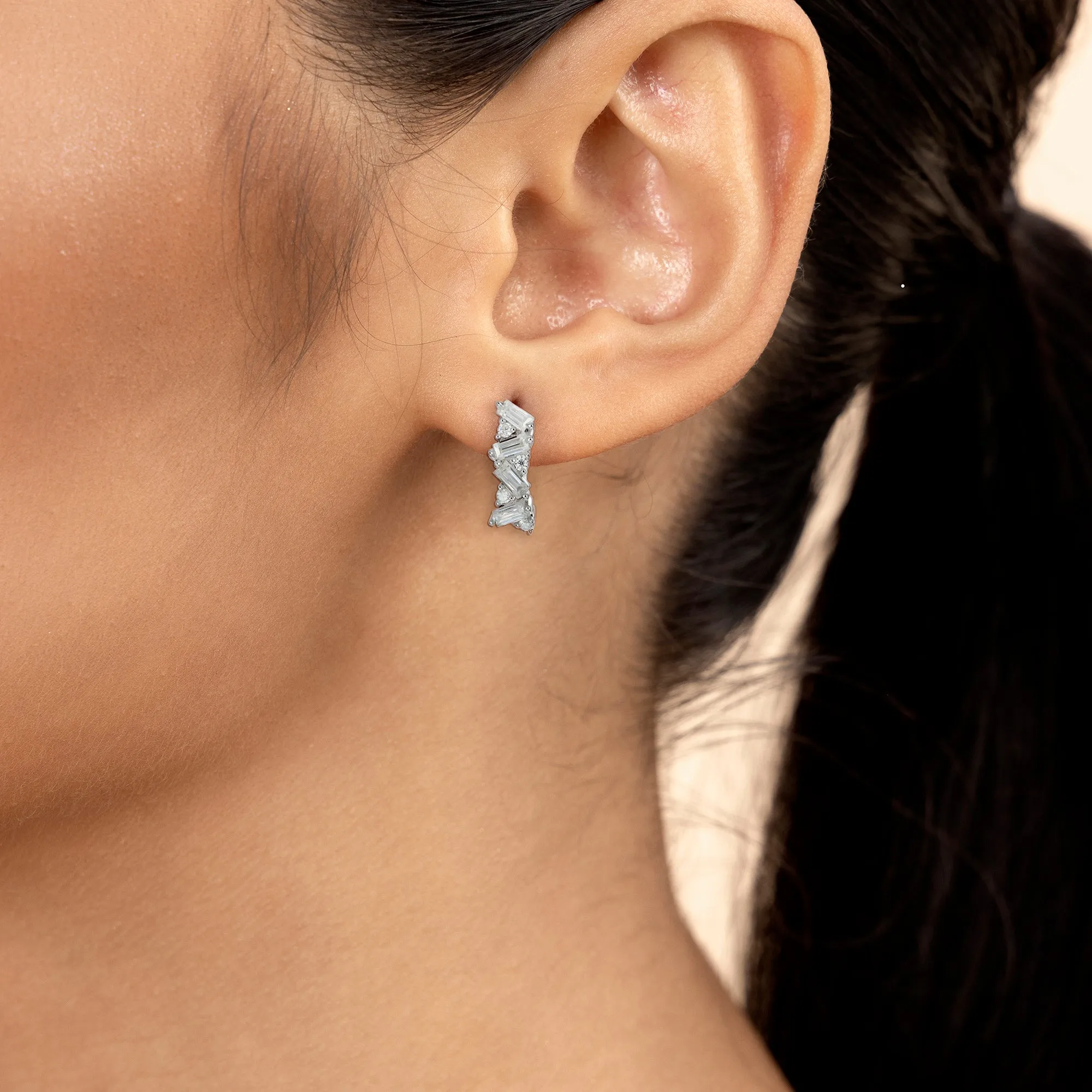 Women's Halo Hoop Earrings - Pair