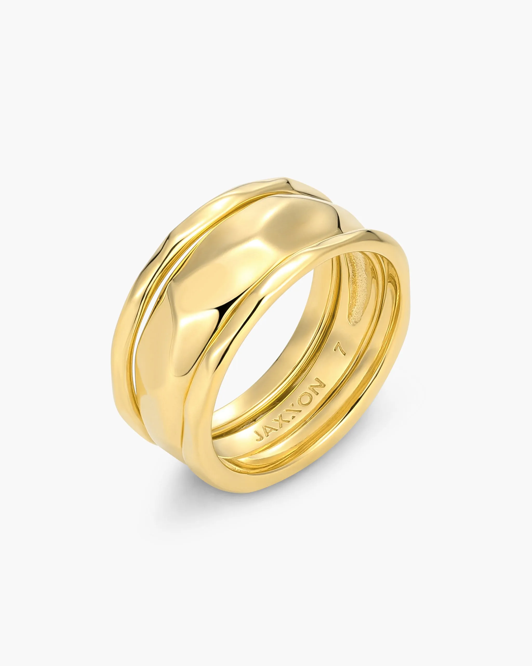 Women's Hammered Ring Set - Gold