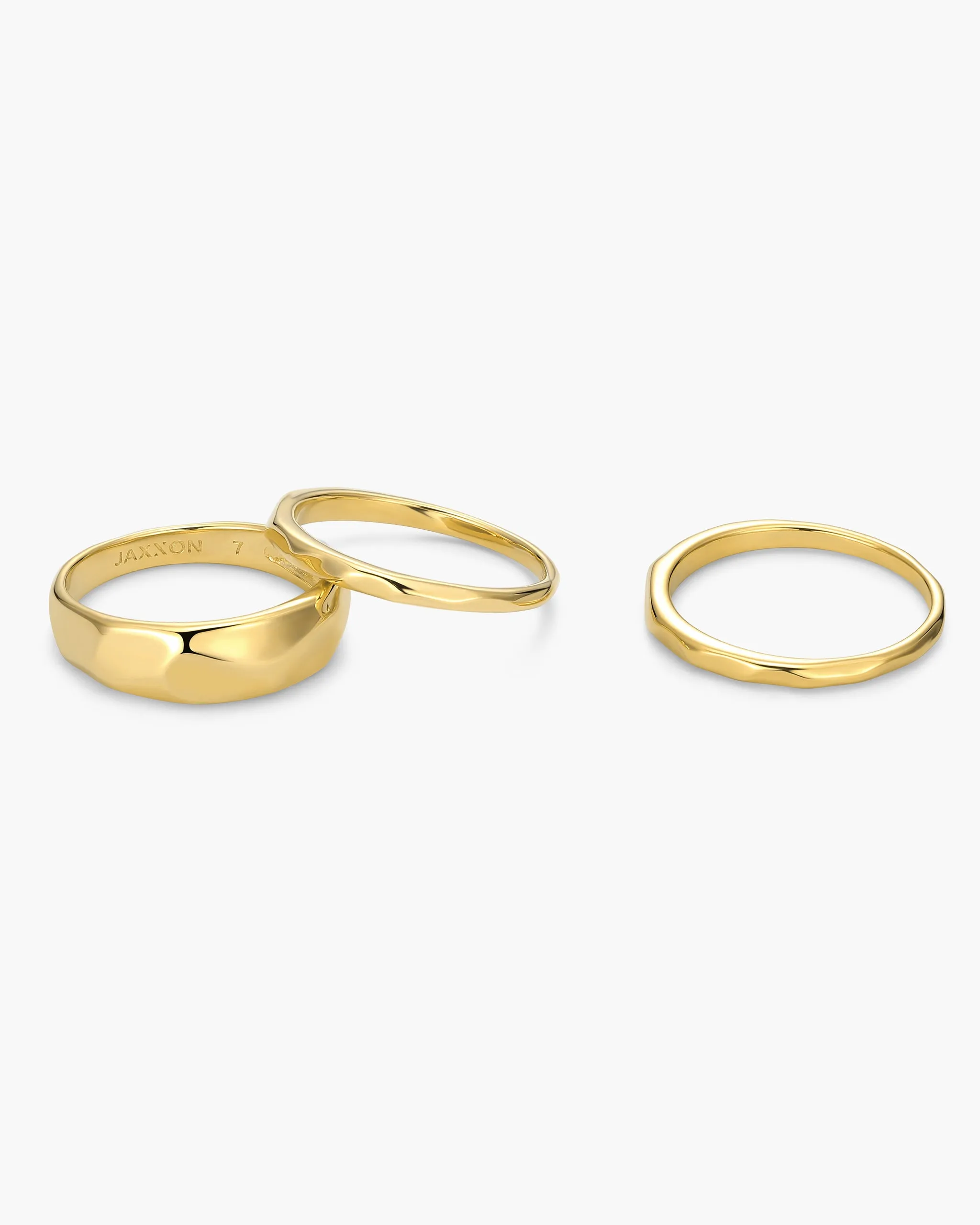 Women's Hammered Ring Set - Gold