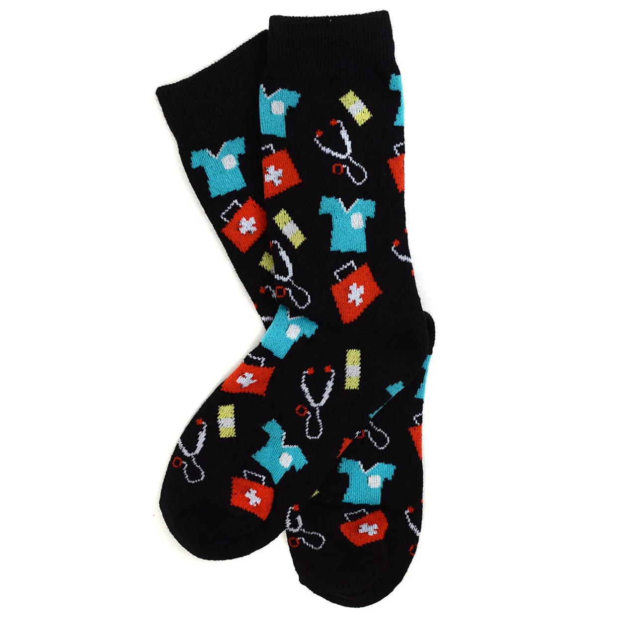 Women's Health Care Heroes Doctor/Nurse Pattern Novelty Socks