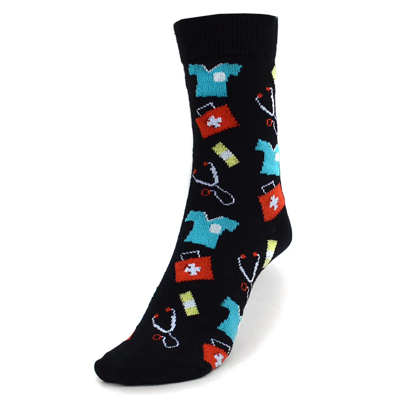 Women's Health Care Heroes Doctor/Nurse Pattern Novelty Socks
