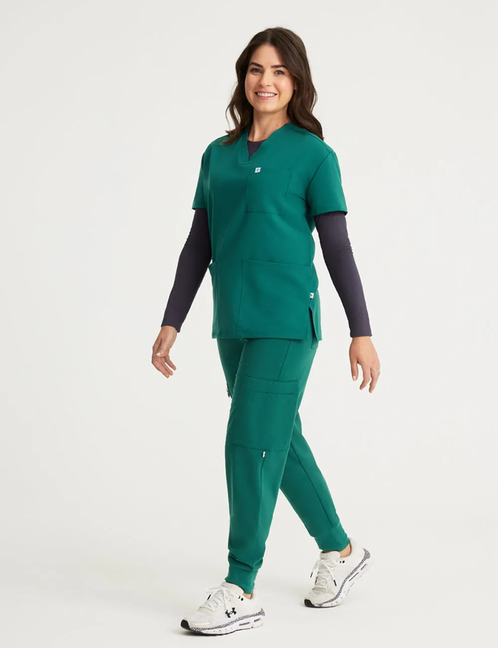 Womens Jogger Scrub Pants - Hunter Green
