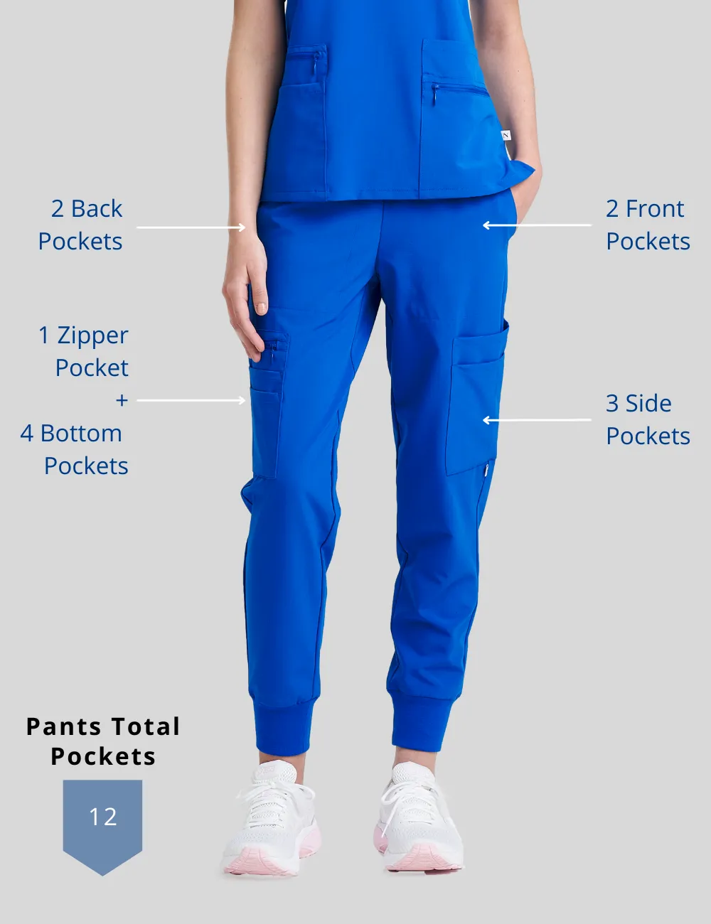 Womens Jogger Scrub Pants - Hunter Green